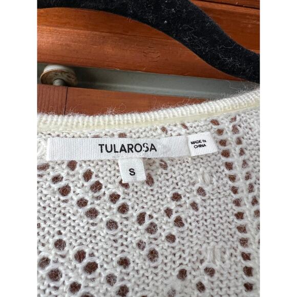 Tularosa Women's Scout Knit Ruffle Long Sleeve Wool Blend Mini Dress Cream SZ S - Picture 6 of 11